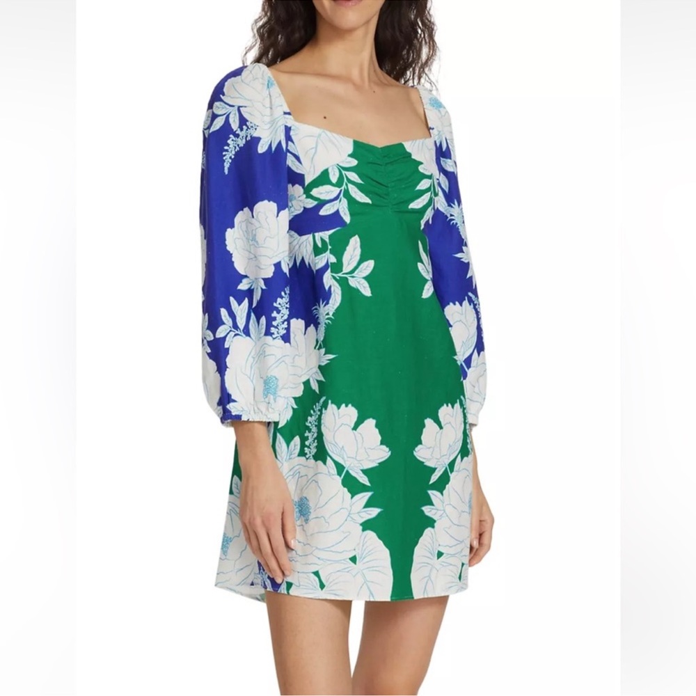 NWT Farm Rio linen-blend mini dress